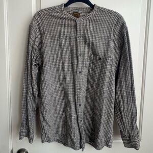 Italian Black and White Checkered Linen & Cotton Shirt